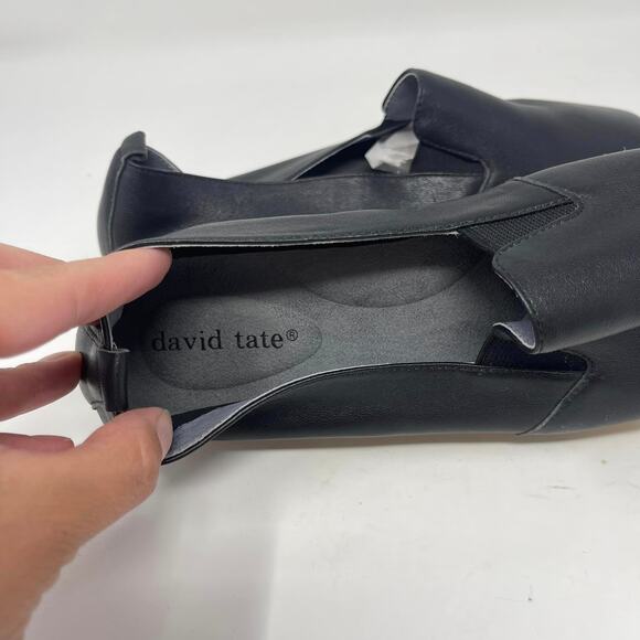 David Tate Black Leather Pura Espadrille Slip-On - Picture 7 of 8